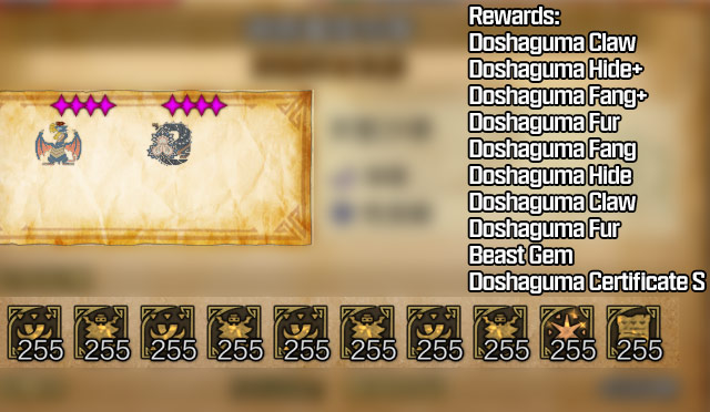 Doshaguma Material Bundle Rewards Overview